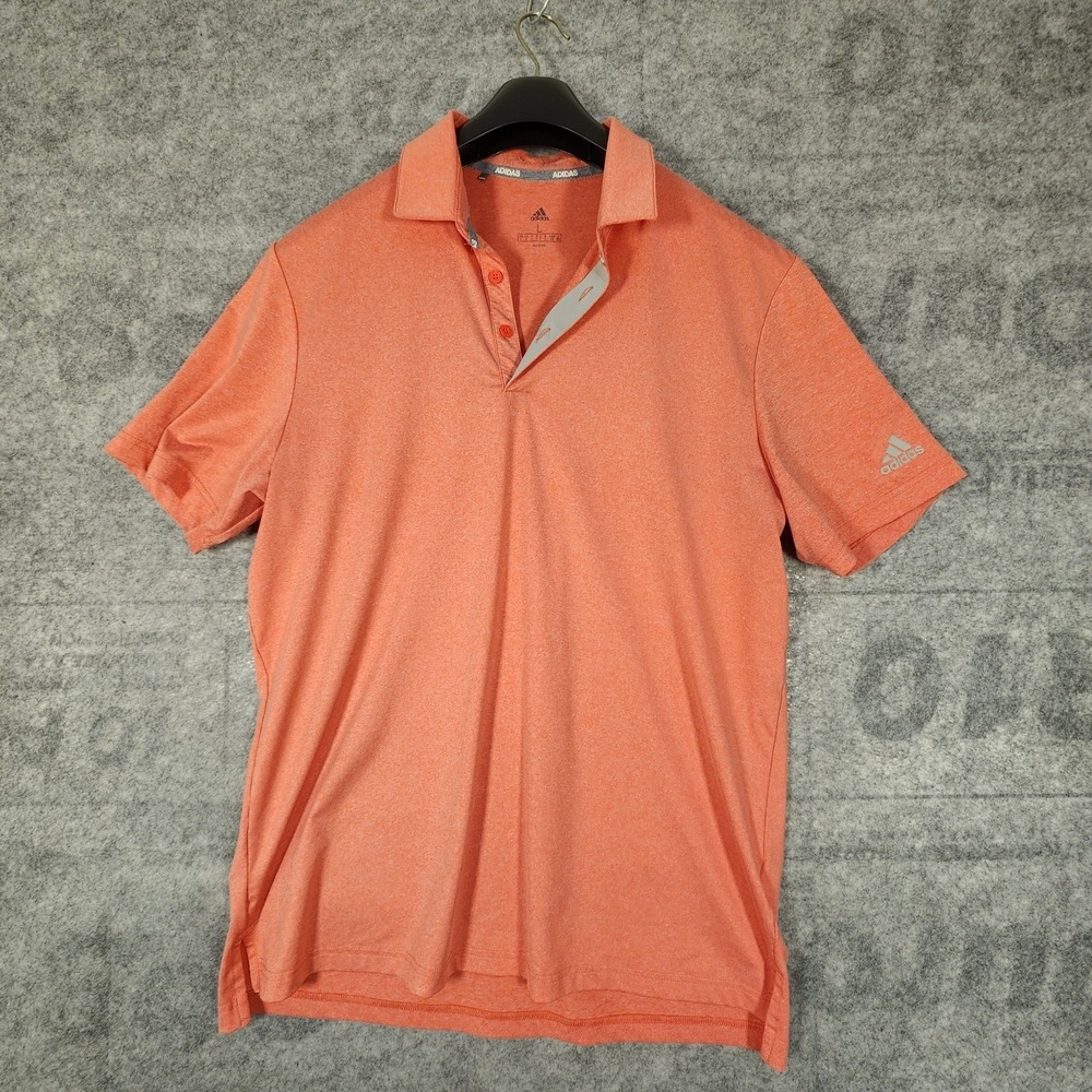 Adidas Shirt Men's Large Reddish-Orange In Color Active Wear Golf Outdoors Polo